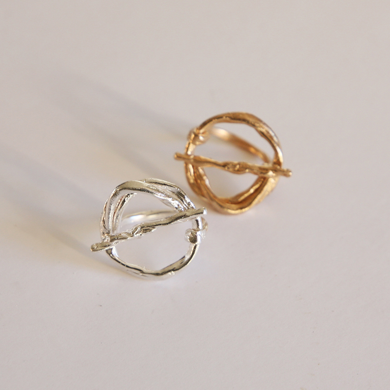 Anello collezione Scarabocchi - argento e bronzo