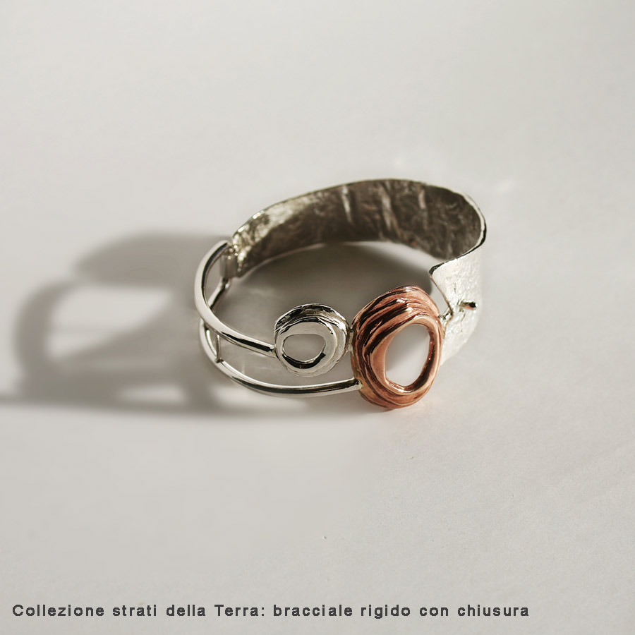 Bracciale collezione Strati della Terra - Argento e bronzo