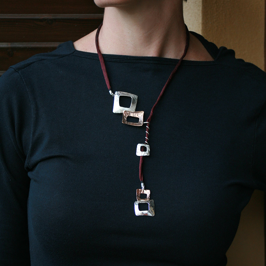 Collana collezione Paesaggi Urbani - argento e bronzo