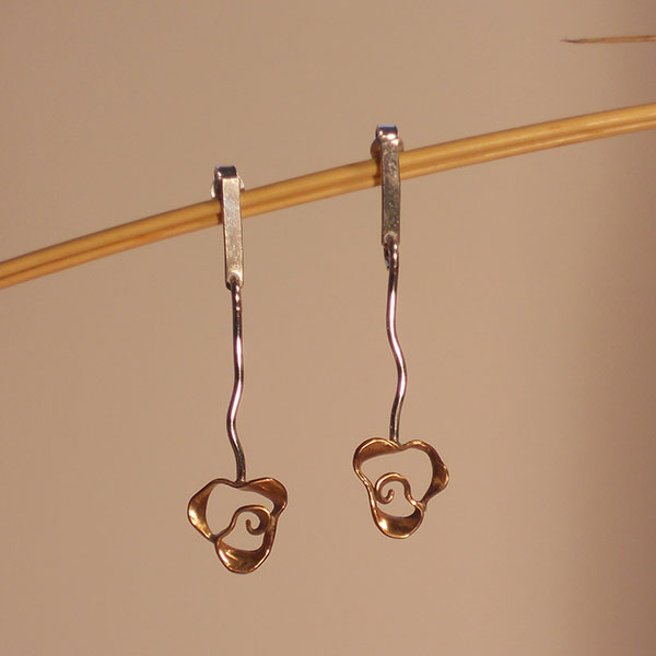 Orecchini  collezione Rose - argento e bronzo